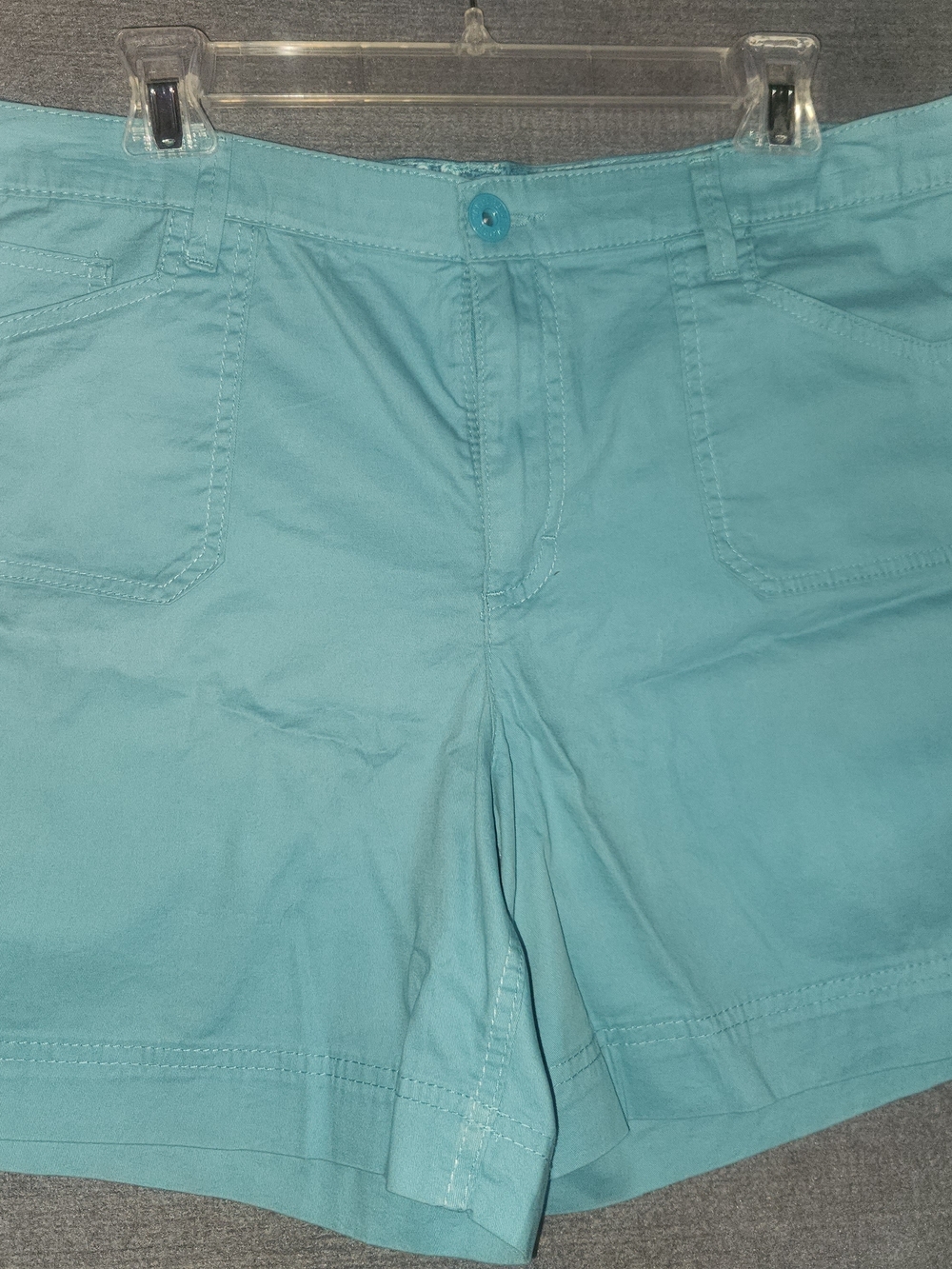 Gloria Vanderbilt Aqua Flat-Front Casual Shorts #349